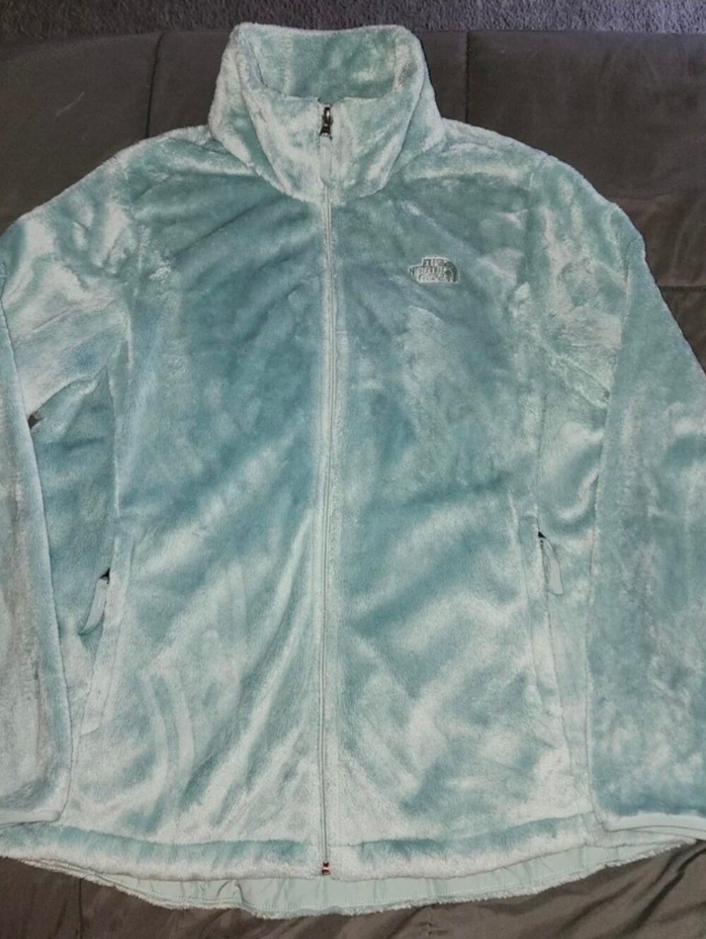 Womens The North Face Super SOFT Full Zip Fleece Jacket Teal Blue Sweatshirt  XL